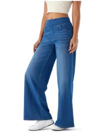 Stretch Waist Drooping Straight Pants Slimming Loose Trendy Denim Trousers