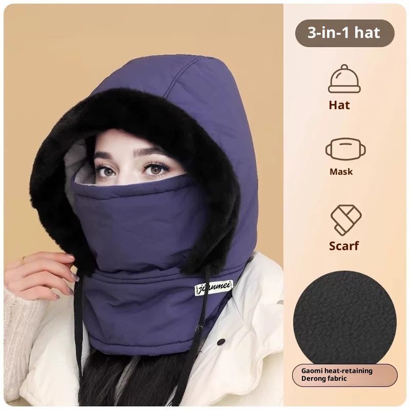 Cold-proof Ushanka Thick Mask Integrated Wind-proof Cap