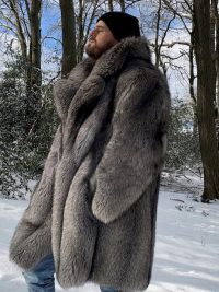 Men's Fur Imitation Fox Fur Long-cut Coat