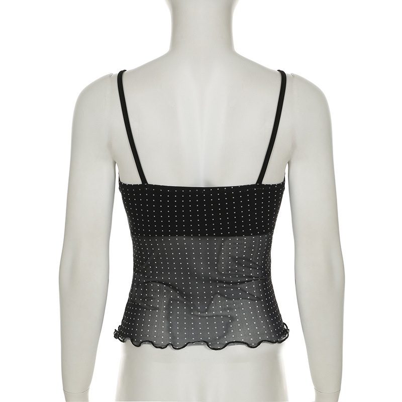 New Dot Sexy Backless Gauzy Strap Hot Girl See-through Women