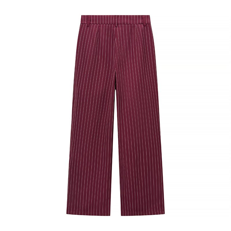 Female Casual Versatile Suit Jacket Casual Pants Striped