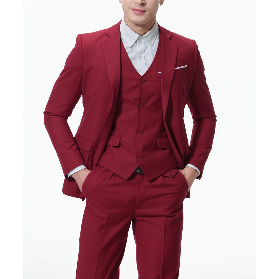 Men's Solid Color Casual Business Casual Three-Piece Suit