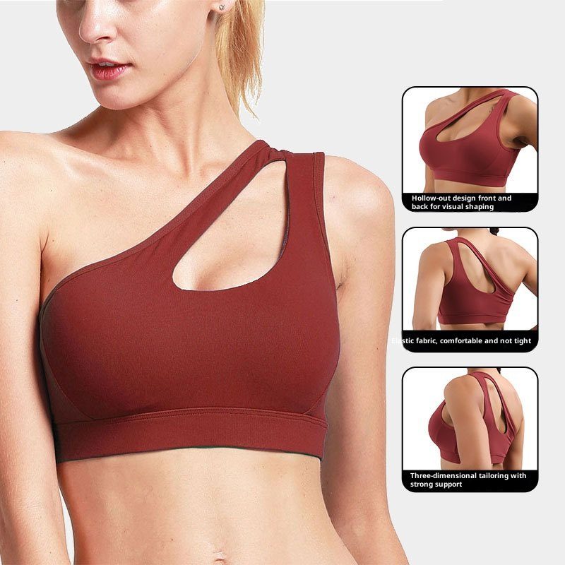 Sports Bra Anti-Shock High-Intensity Single Shoulder Yoga Fitness Vest