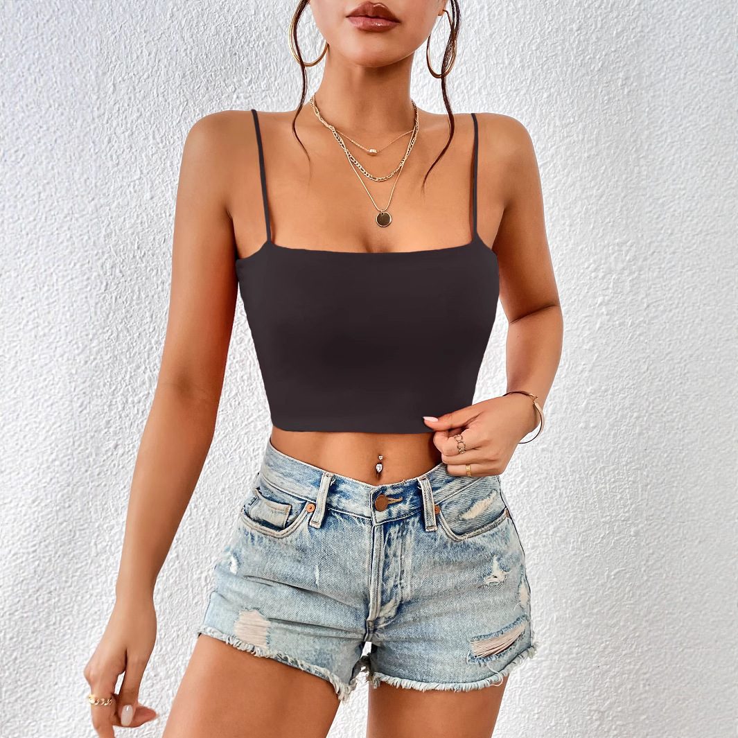 Crop Top With Sexy Camisole Inside And Outside