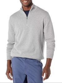 Men's Fashion Half Zipper Polo Sweater Casual Long Sleeve