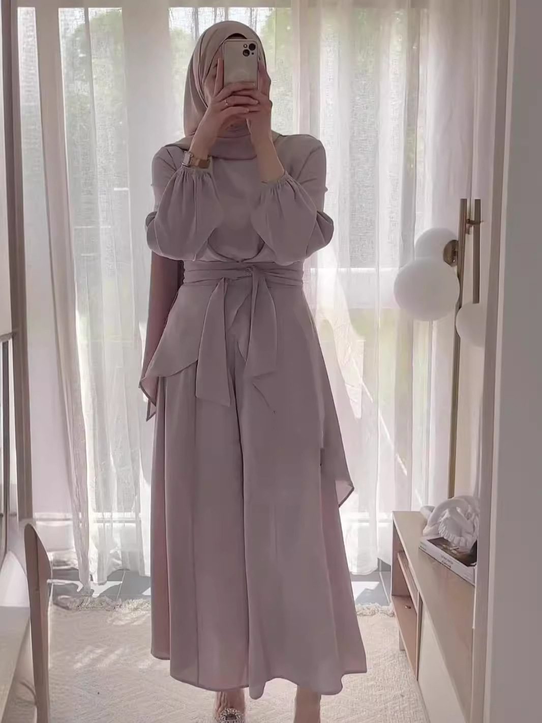 Irregular Hem Top Wide Leg Pants Suit Women