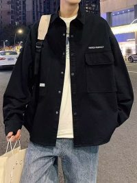 Fashion Loose Oversized Cardigan Long Sleeve Shirt Men