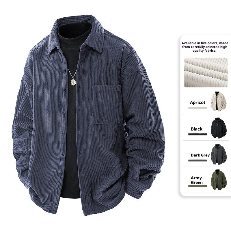 Shirt Collar Fake Two-piece Coat Men