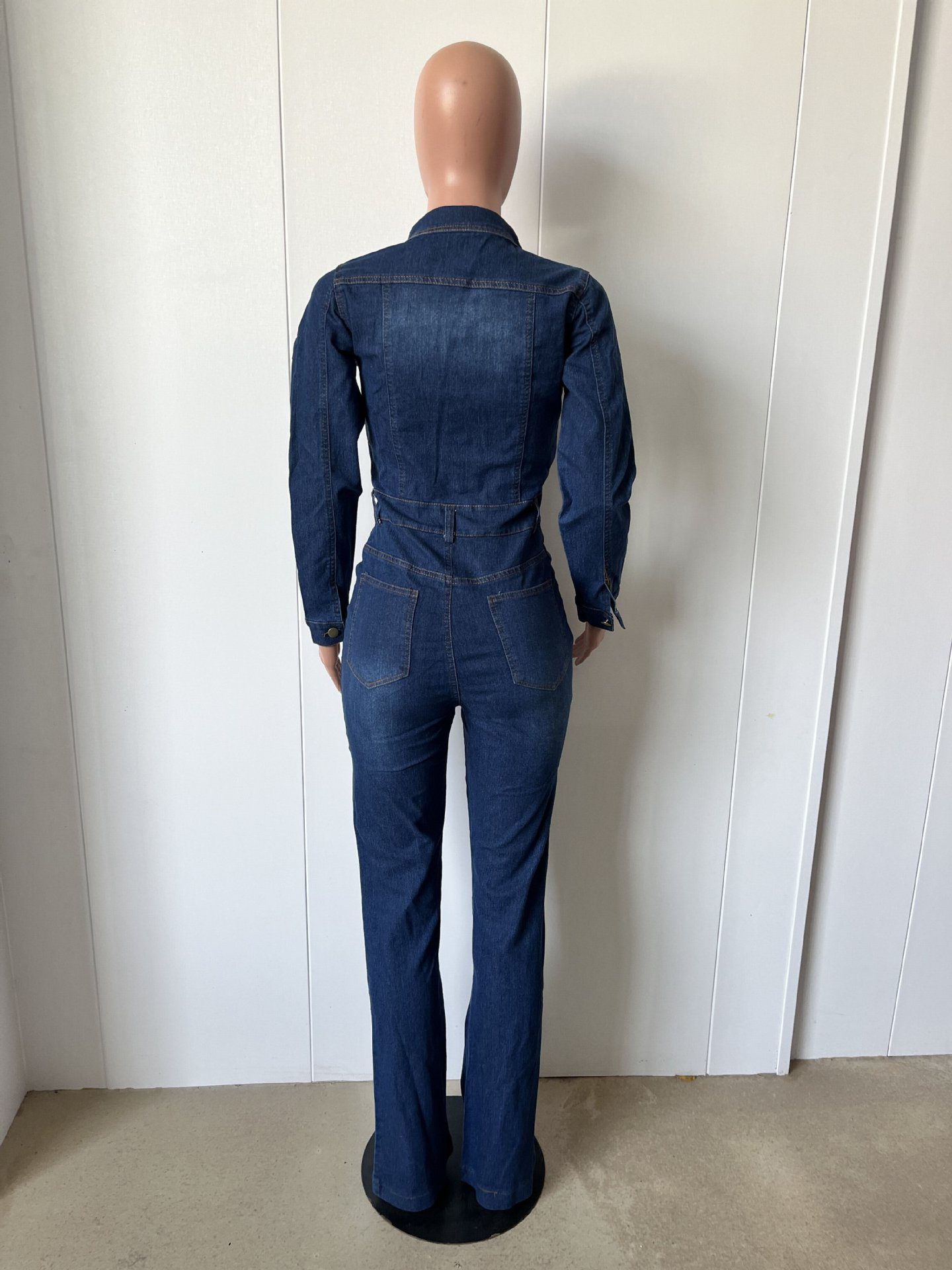 Women's Slim Fit Stretch Denim Jumpsuit