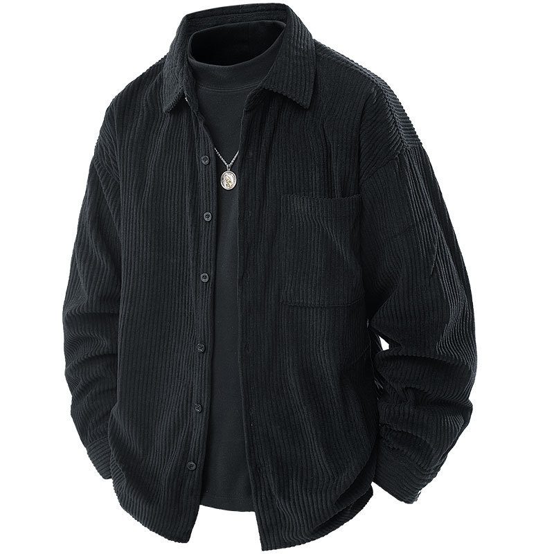Shirt Collar Fake Two-piece Coat Men