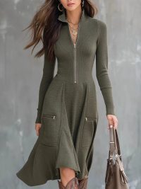 Get 20% OFF and Free Shipping | Long Sleeve Waist-cinching Dress