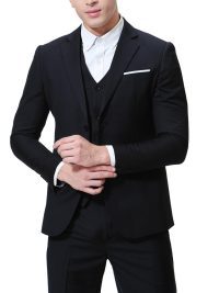Men's Solid Color Casual Business Casual Three-Piece Suit