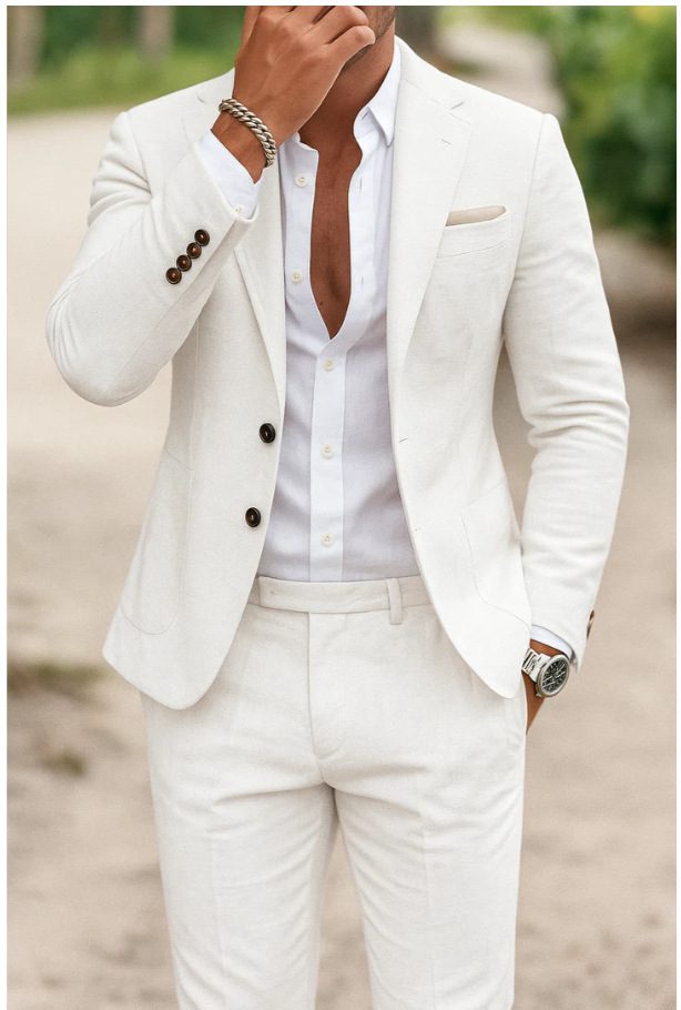 Men's Digital Printing Casual Suit Top Two-piece Pants