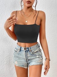 Crop Top With Sexy Camisole Inside And Outside