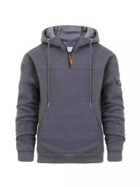 Men's Loose Sweater Half Zipper Hooded Sweatshirt