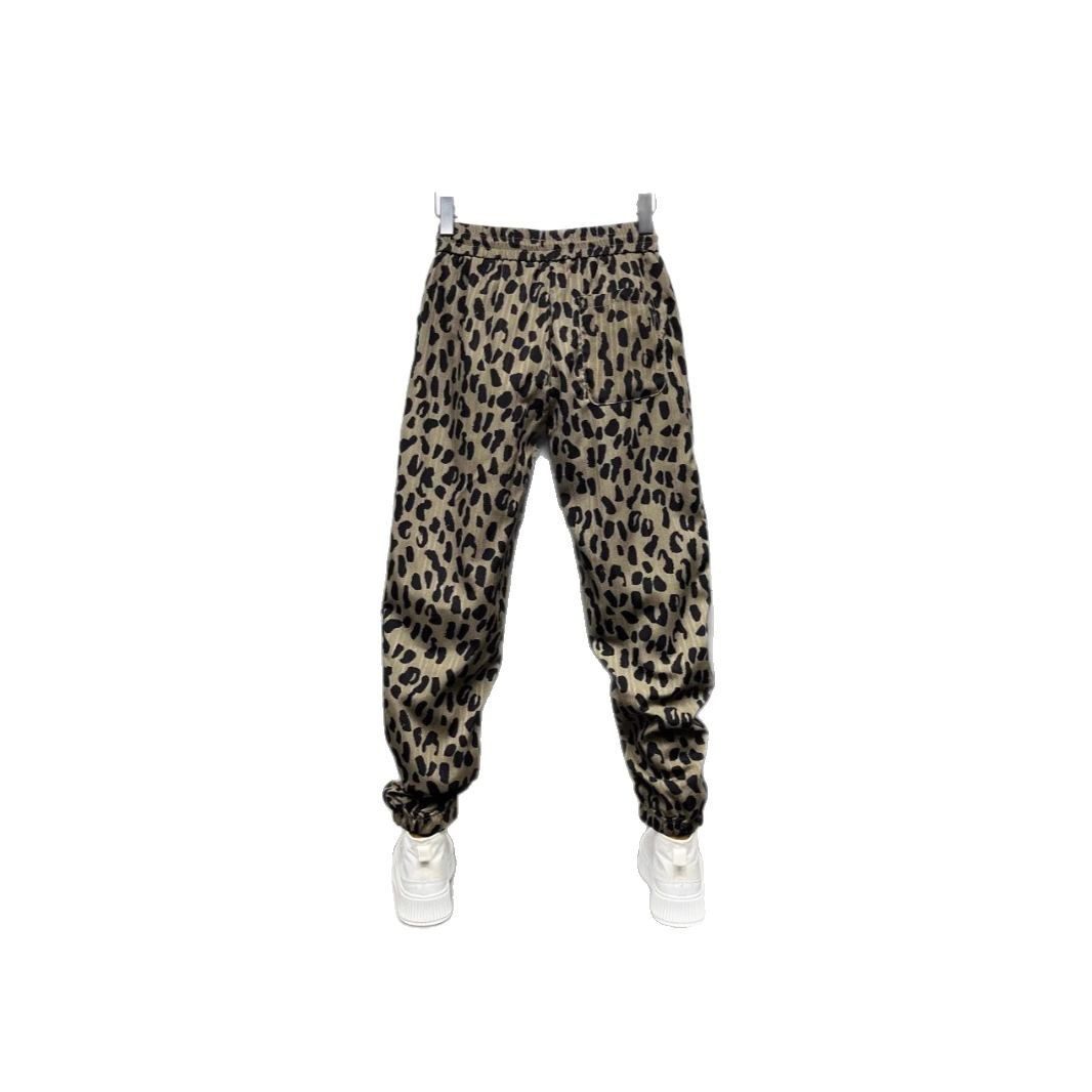 Trendy Brand Personality Leopard Print Casual Pants Men