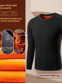 Golden Fleece Solid Color Men's Fleece-Lined Thermal Underwear