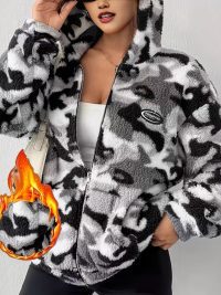 Autumn And Winter Plush Camouflage Warm Jacket
