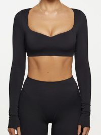 Pilates Yoga Abdominal Exercising Band Chest Pad Long-sleeve Suit