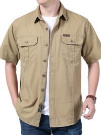 Solid Color Shirt Loose Half Sleeve Coat