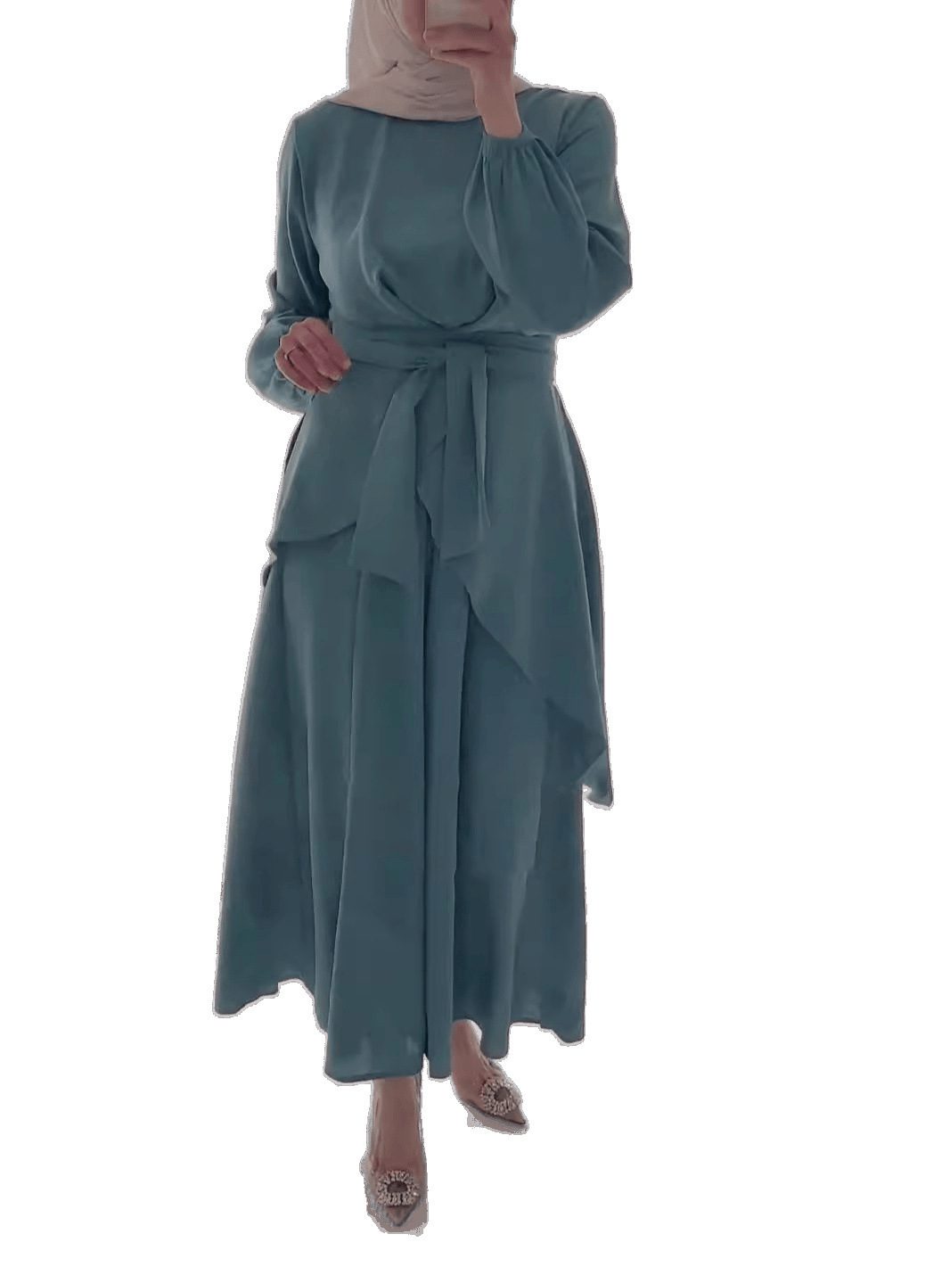 Irregular Hem Top Wide Leg Pants Suit Women