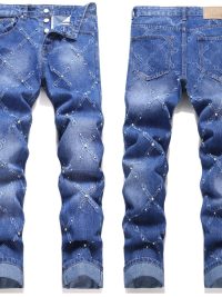 Pearl Embroidery Street Trendy Fashion Denim Skinny Pants