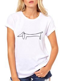 Women's Dachshund Print Short Sleeve T-Shirt