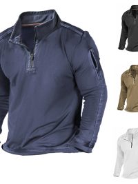 Men's Outdoor Zipper Pocket Long Sleeve Sweater