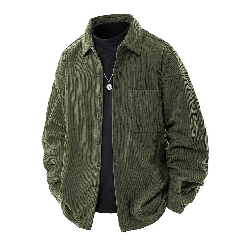 Shirt Collar Fake Two-piece Coat Men