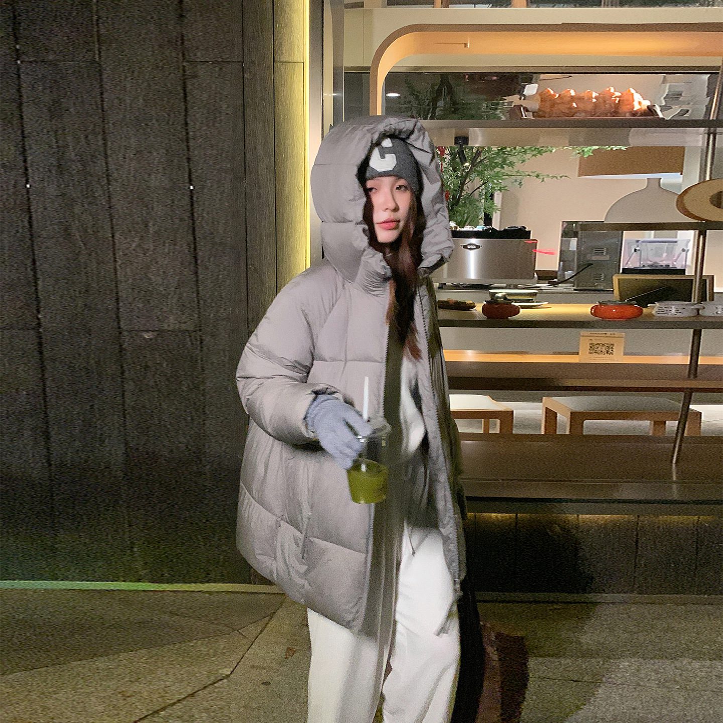 Winter New Loose Mid-length Down Thickened Cotton Coat For Women