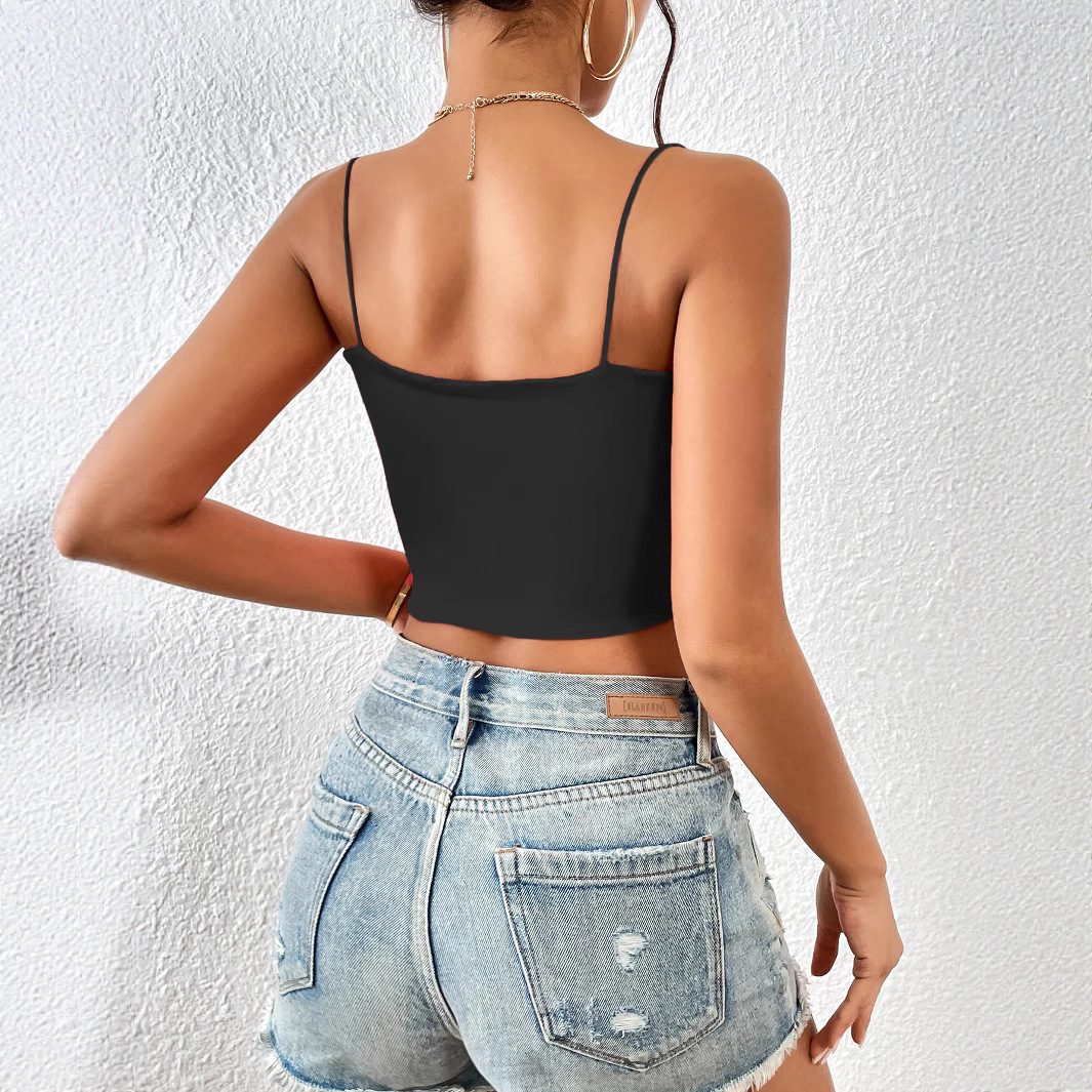 Crop Top With Sexy Camisole Inside And Outside