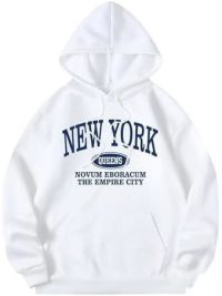 Women's Letter Pattern Hoodie Pullover Sweater