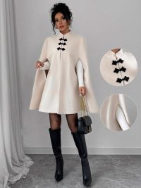 New Chinese Classic Frog-button Oversized Wool Coat