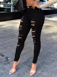 New Ripped Black Jeans For Women
