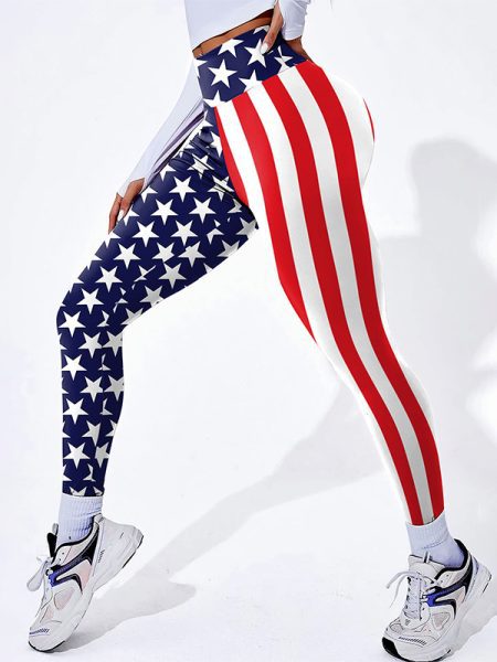 High-waisted Butt-lifting Plaid-printed Women's Fitness Leggings