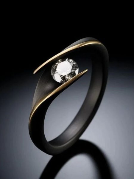 Female Minimalist Retro Creative Diamond Studded Ring
