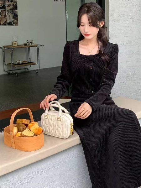 Fashionable And Minimalist Top Paired With A Corduroy Skirt For Women