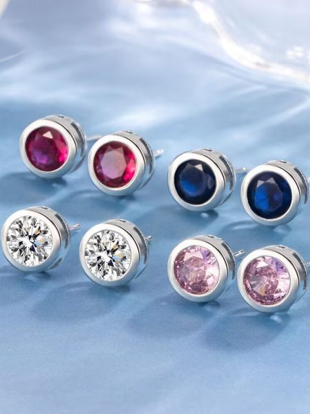 Dainty Round Bubble Zircon Stud Earrings