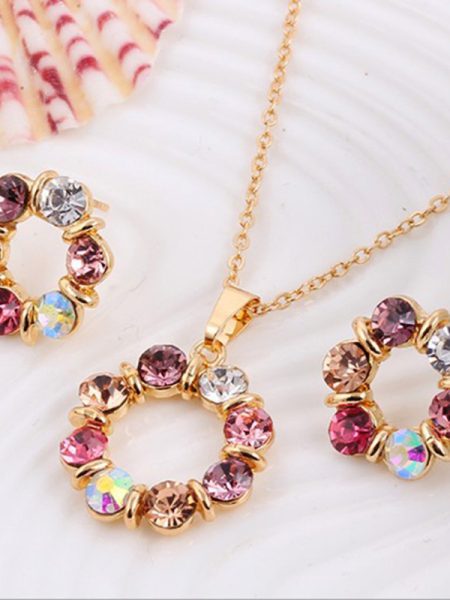 Colored Gems European And American Style Women's Jewelry Set