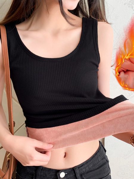 Womens Padded Thermal Figure-hugging Base Layer In A Solid Color