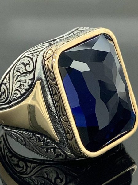 Trendy Vintage-pattern Black-zircon Ring