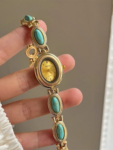 Women's Agate Bead Bracelet Watch
