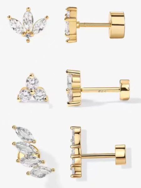 Brass Niche Real Gold-Plated Heart Stud Earrings