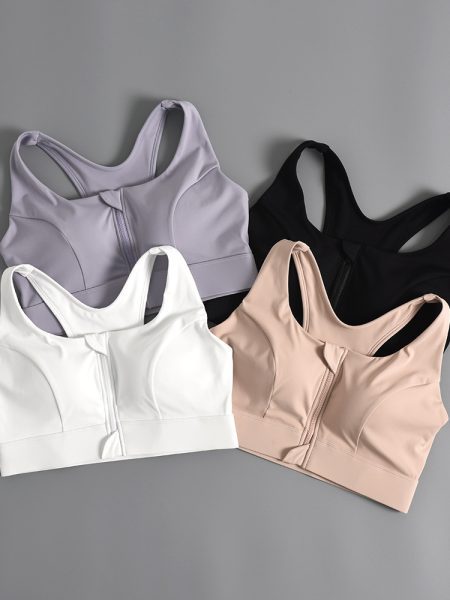 New Plus-size Front-zip Shockproof Push-up Sports Bra For Women