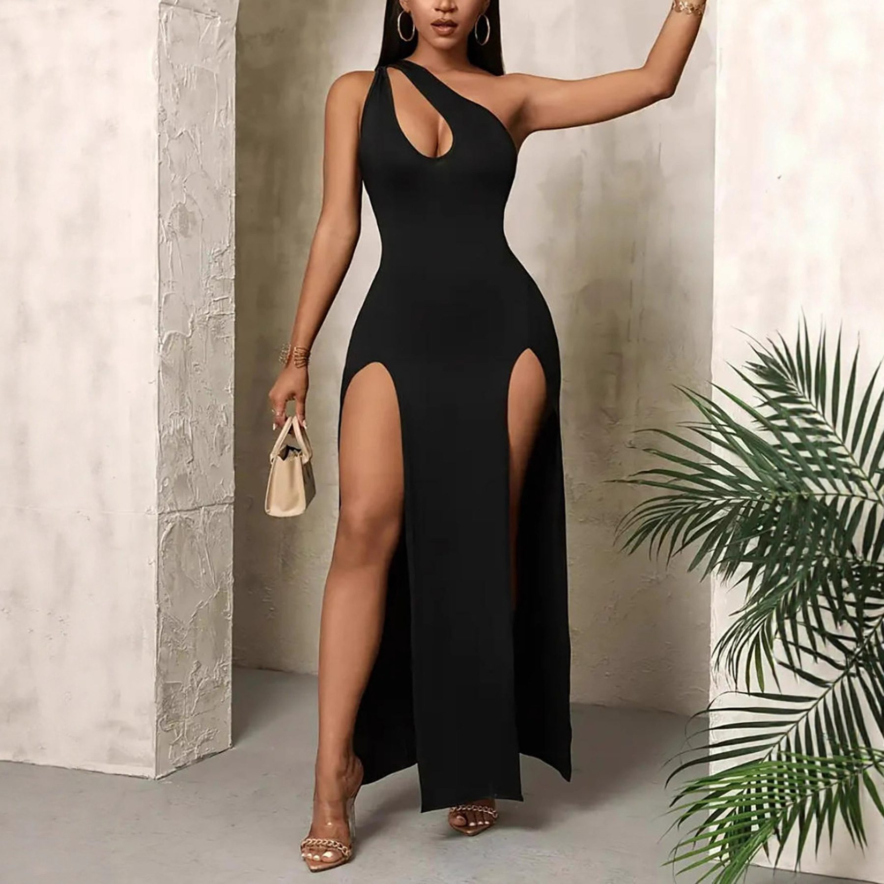 Buy Women's Clothing Online | Buy Trending Dresses for Women Sexy Off-the-shoulder Long Split Dress Gown