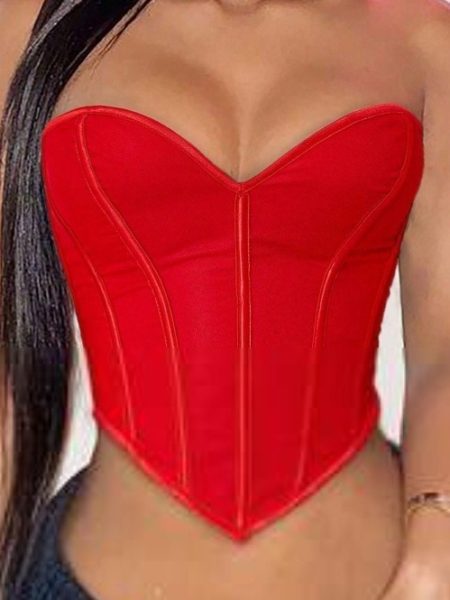 Womens Fashionable Casual Strapless Shaping Tank Top