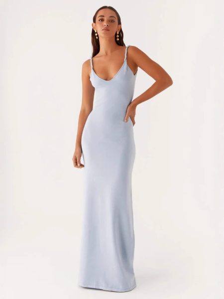 Women's V-neck Backless Bra Sling Midi Dress