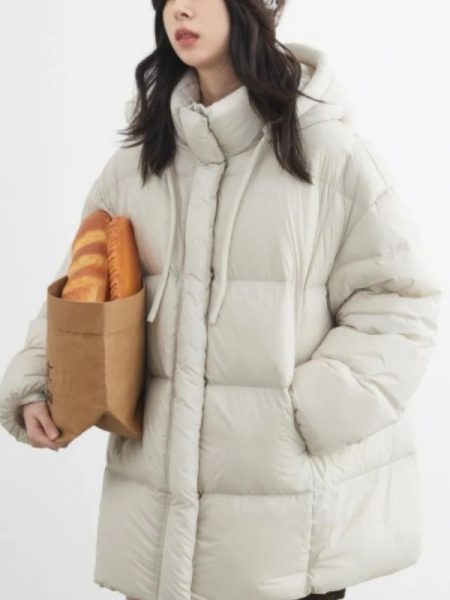 New Womens Mid-length Hooded Down Jacket