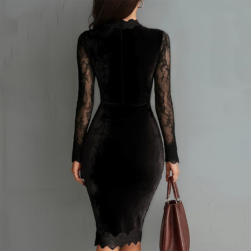 Long Sleeve Party Dress For Spring Autumn Evenings