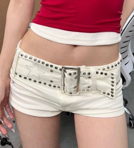 Womens White Denim Shorts For FallWinter
